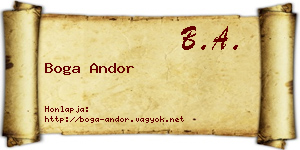 Boga Andor névjegykártya