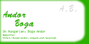 andor boga business card